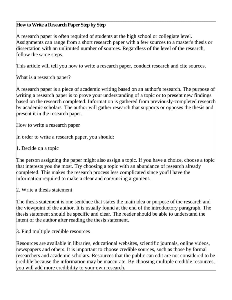 How to Write a Research Paper Step by Step