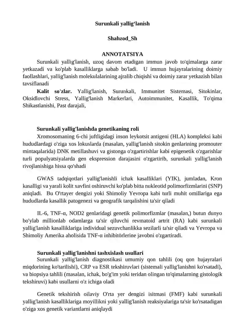 Surunkali yalligʻlanish