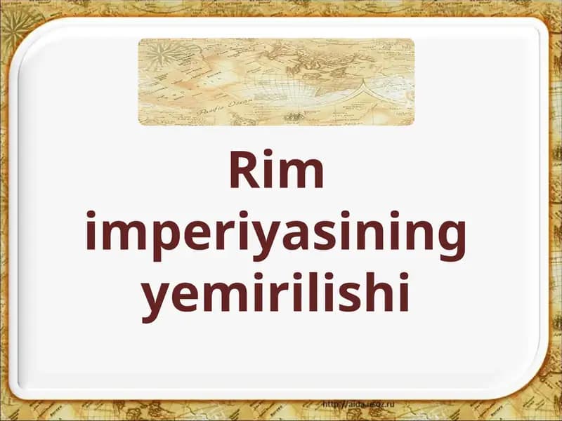 Rim imperiyasining yemirilishi