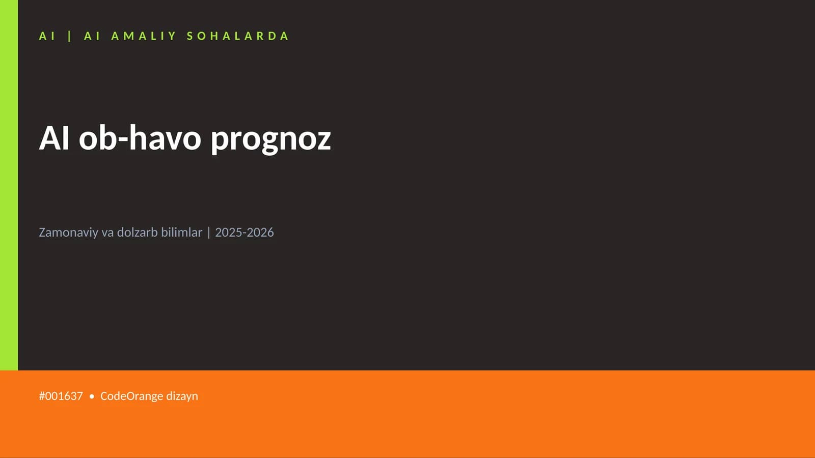 AI ob-havo prognoz