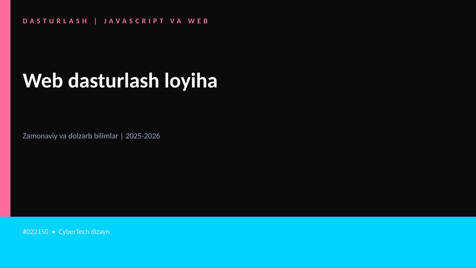 DASTURLASH | JAVASCRIPT VA WEB