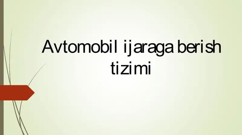 Avtomobil ijaraga berish tizimi