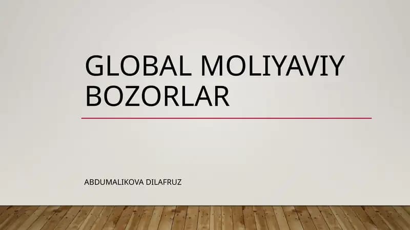 Moliyaviy bozorlar
