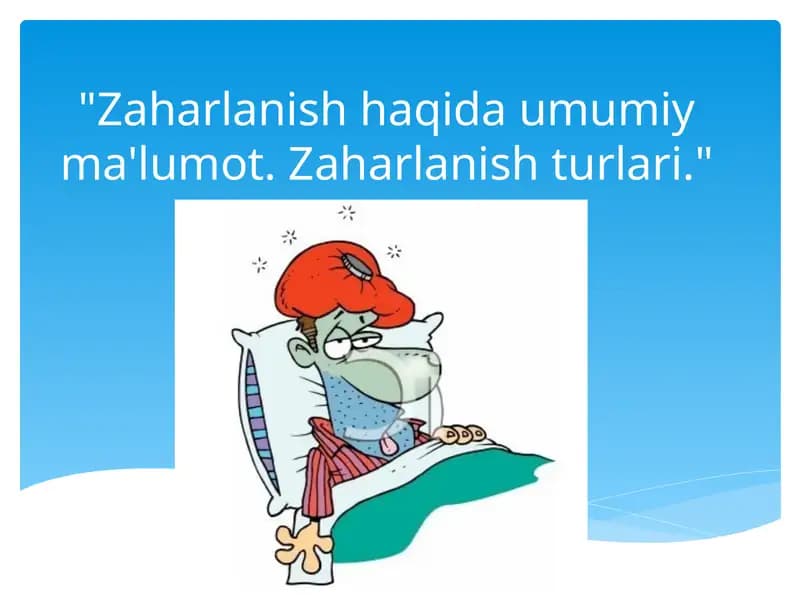 Zaharlanish turlari