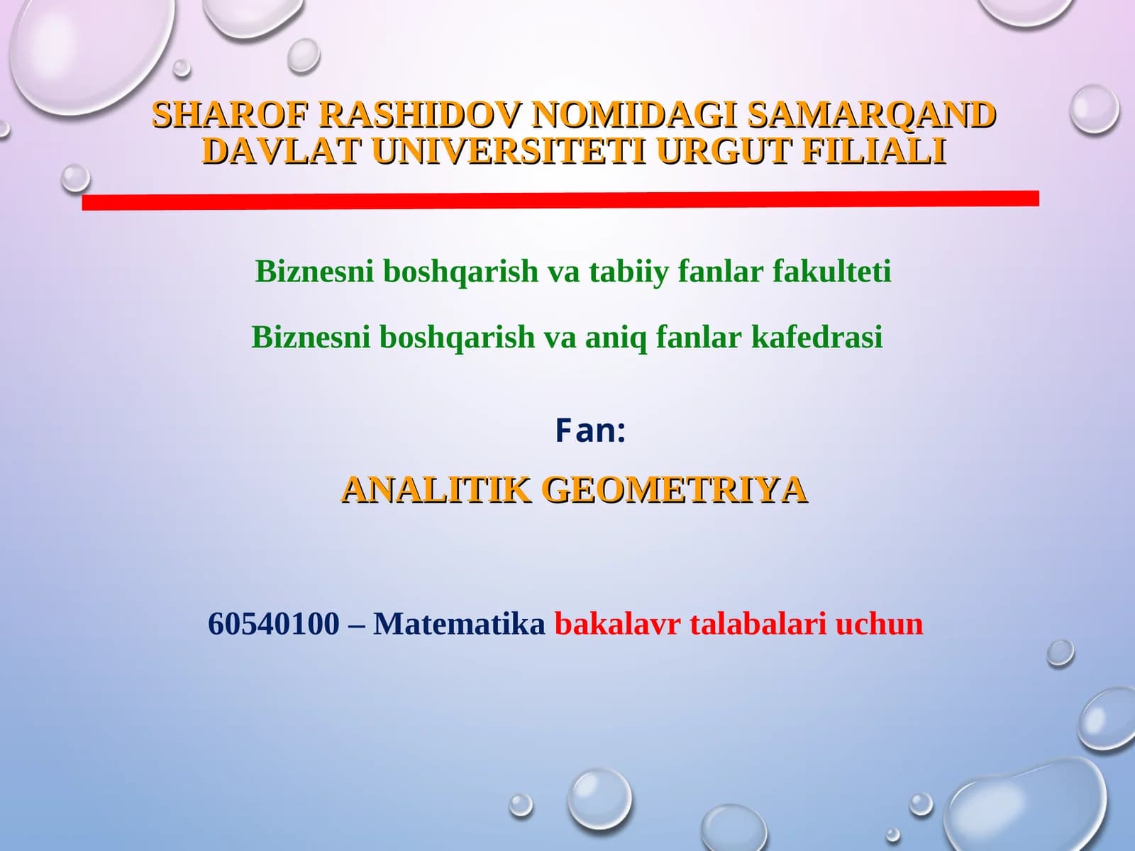 ANALITIK GEOMETRIYA