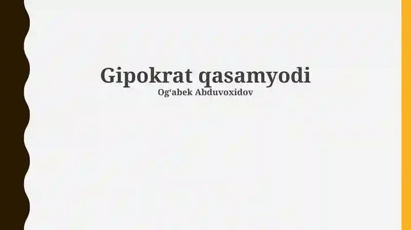 Gippokrat qasamyodi