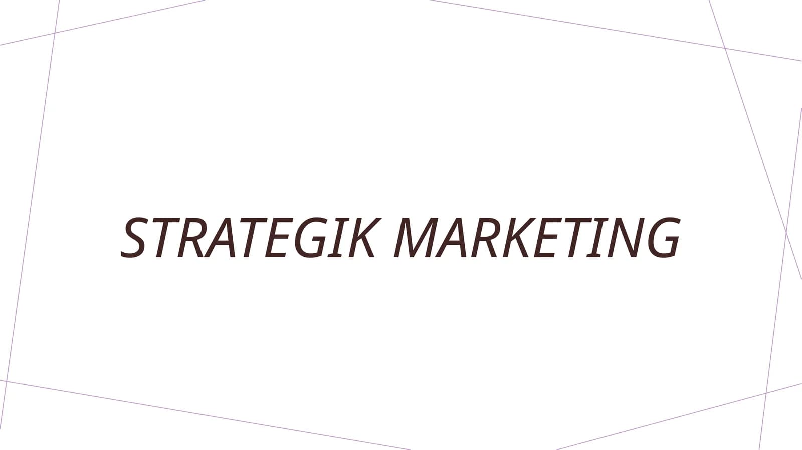 Strategik marketing