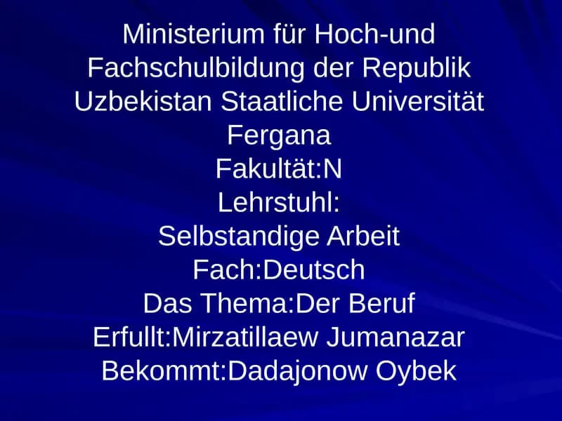 Der Beruf