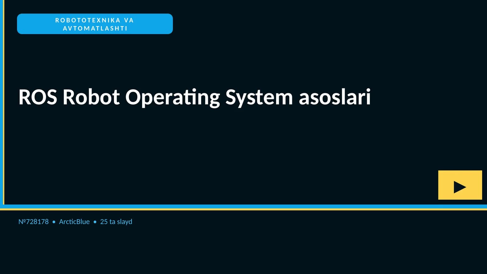 ROS Robot Operating System asoslari