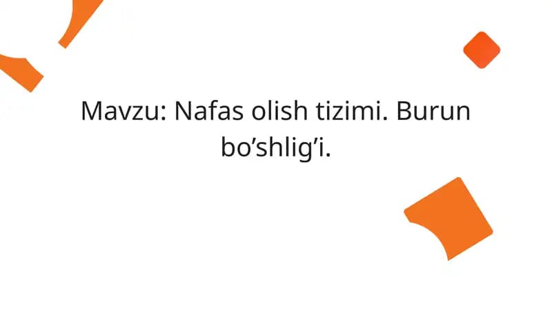 Nafas olish tizimi
