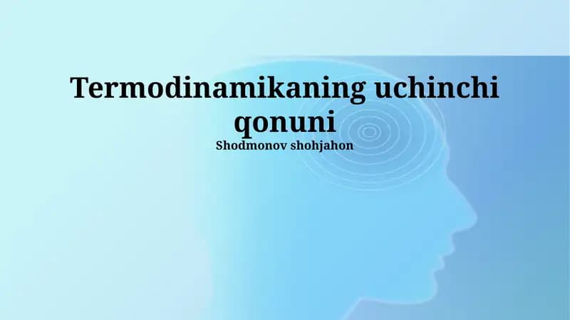 Termodinamikaning uchinchi qonuni
