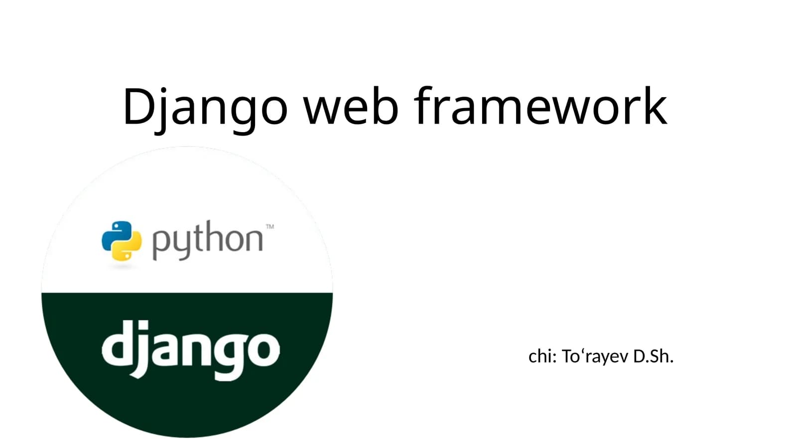 Django web framework