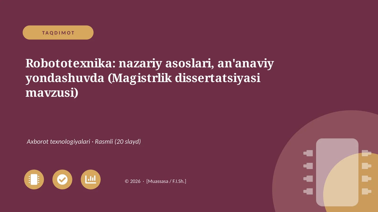 Robototexnika: nazariy asoslari, an'anaviy yondashuvda