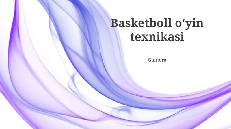 Basketboll o'yin texnikasi