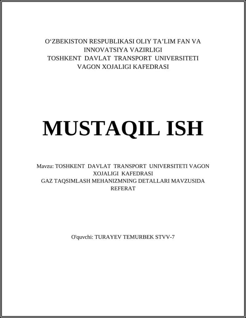 Gaz taqsimlash mehanizmi