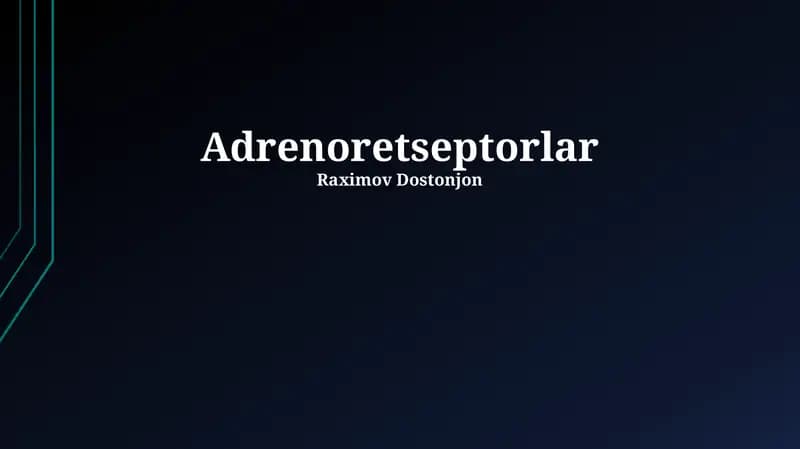 Adrenoretseptorlar
