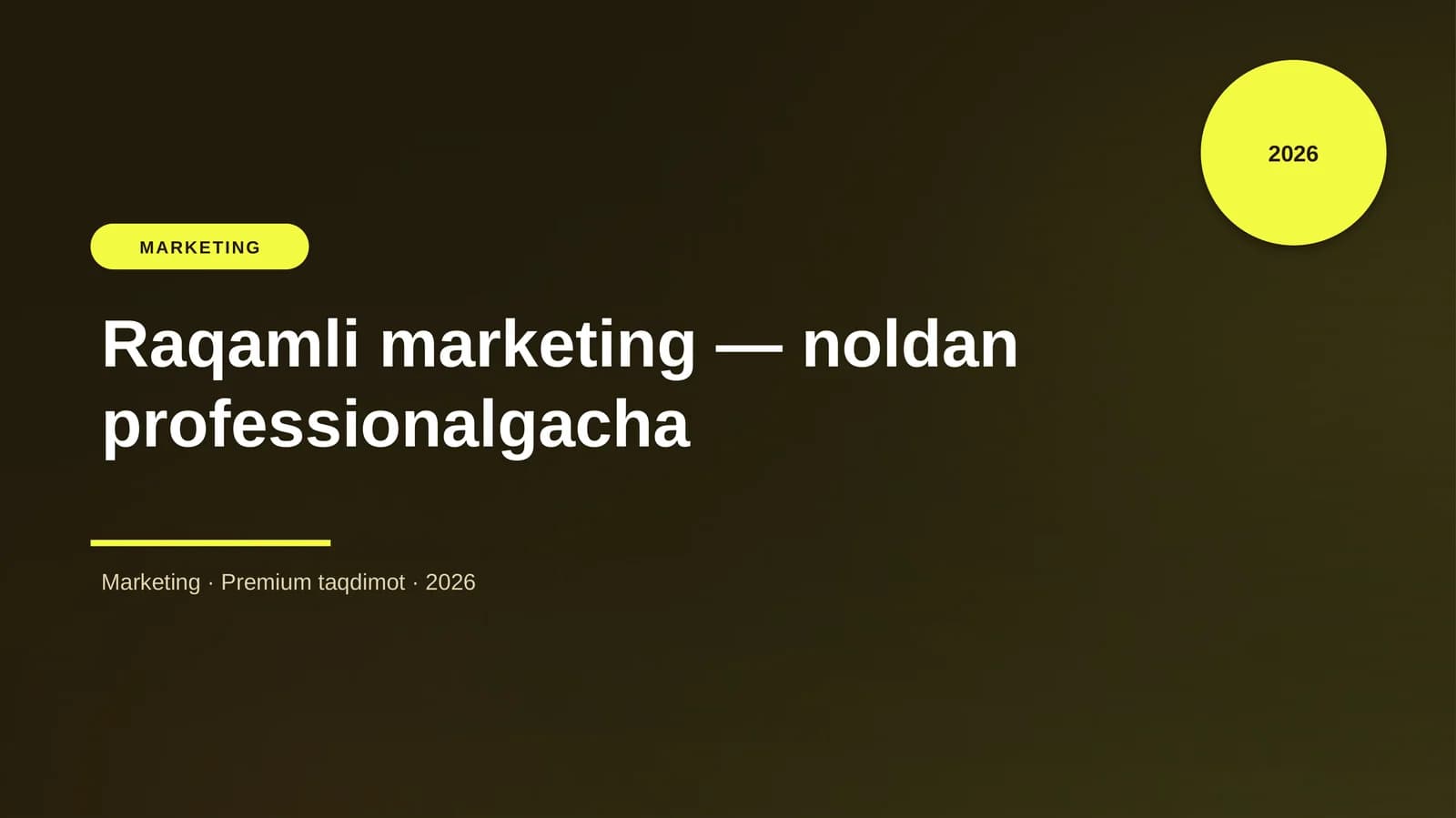 Raqamli marketing — noldan professionalgacha