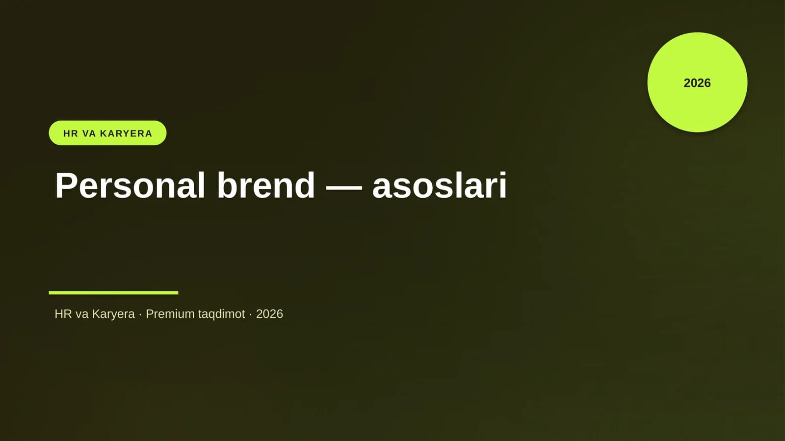 Personal brend — asoslari