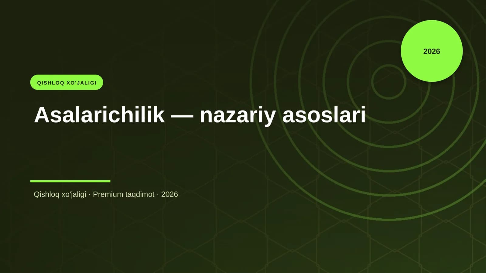 Asalarichilik — nazariy asoslari