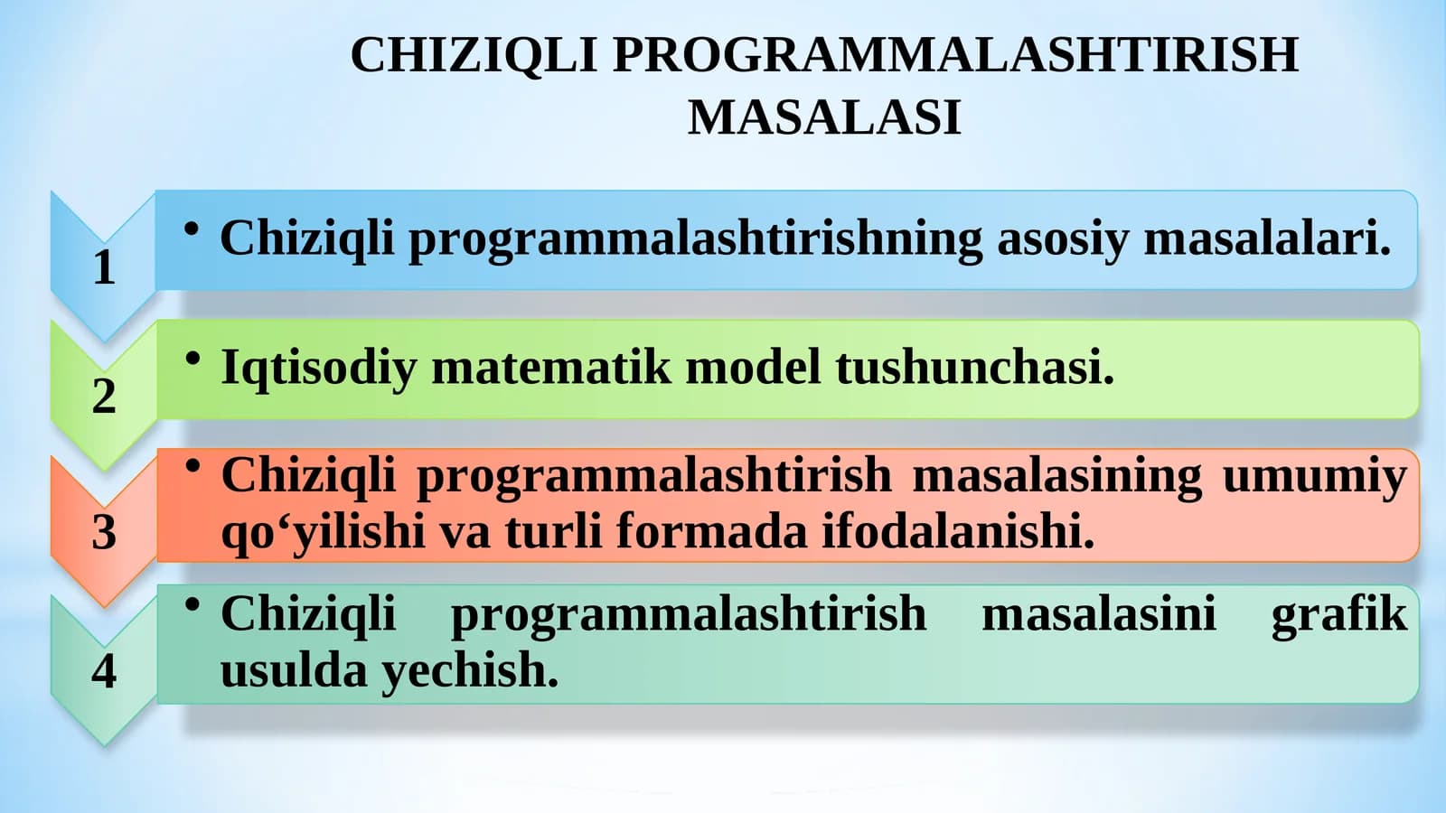 Chiziqli programmalashtirish