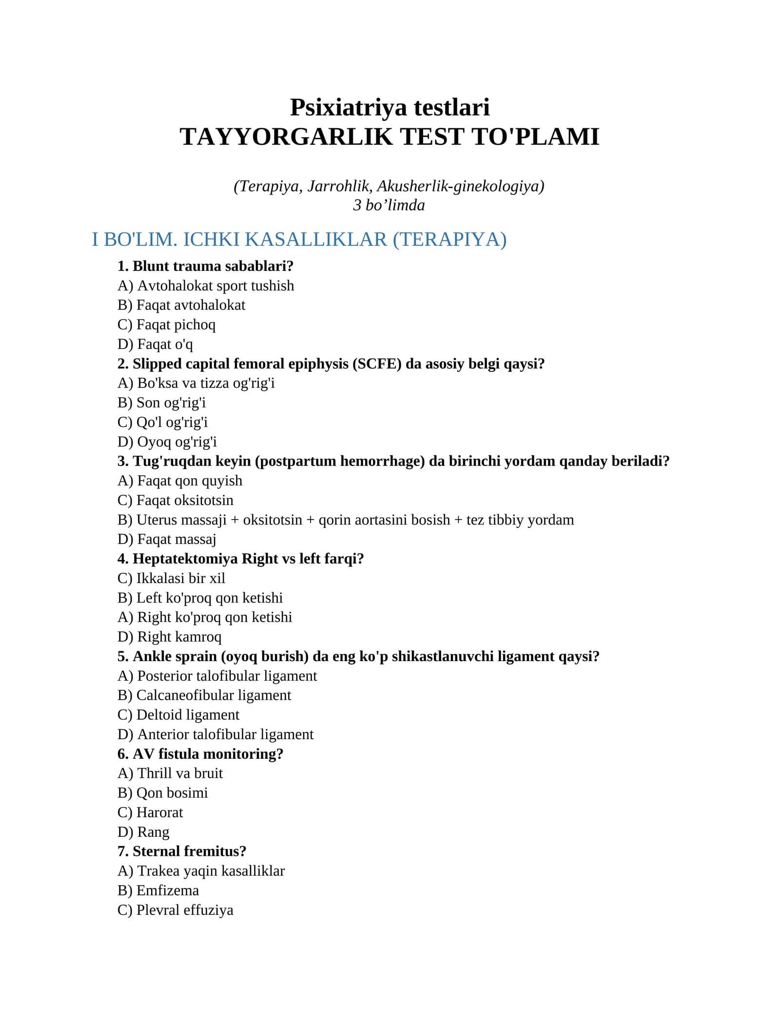 Psixiatriya testlari