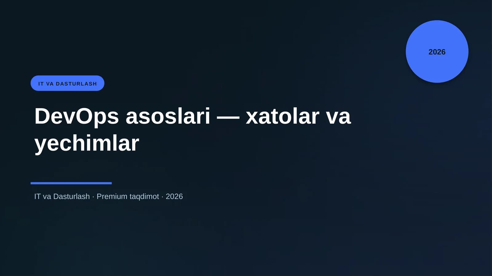 DevOps asoslari — xatolar va yechimlar