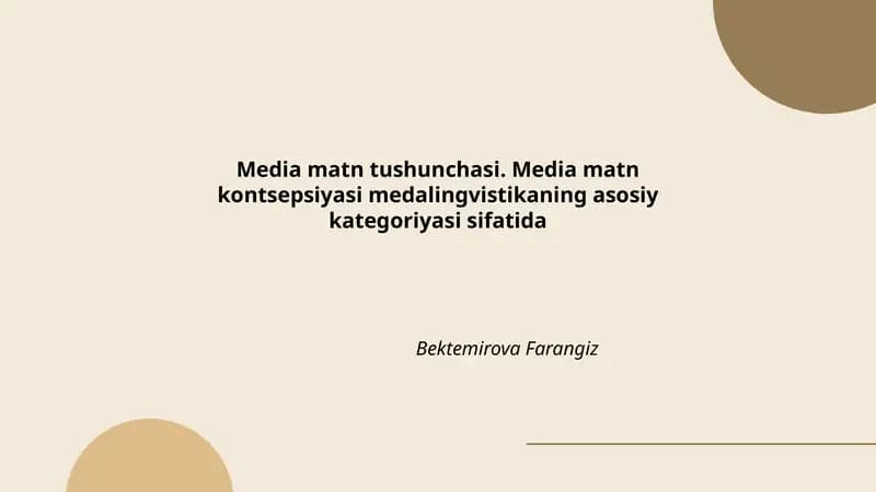 Media Matnning Ta'rifi