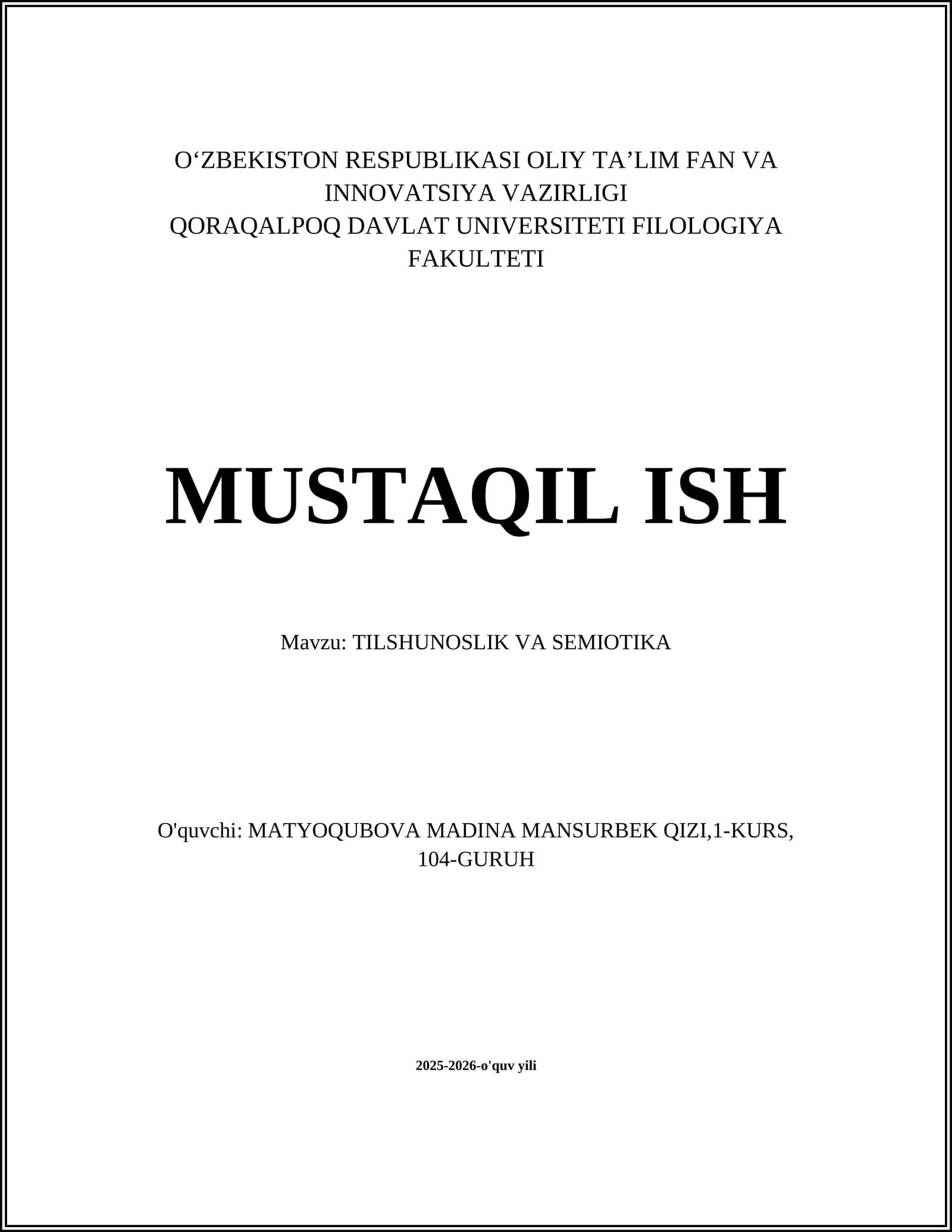 Tilshunoslik va Semiotika
