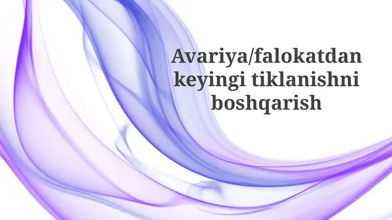 Zararni baholash va ehtiyojlarni aniqlash