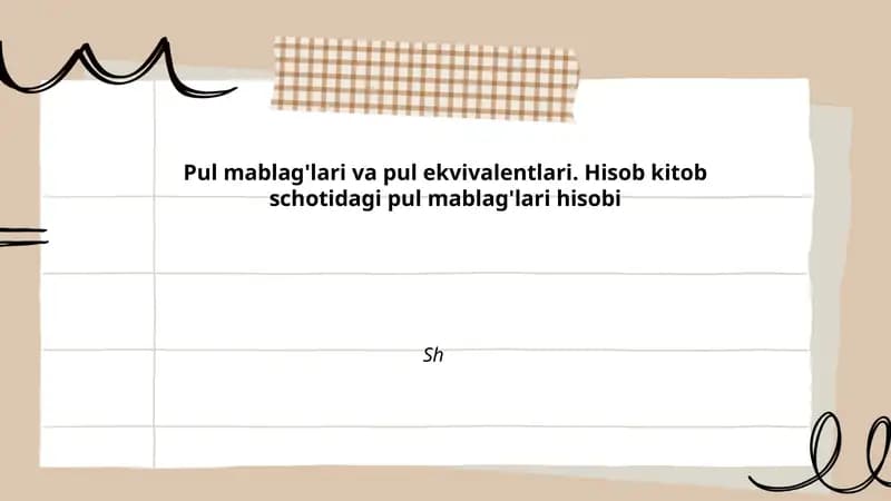 Pul mablag'lari va pul ekvivalentlari