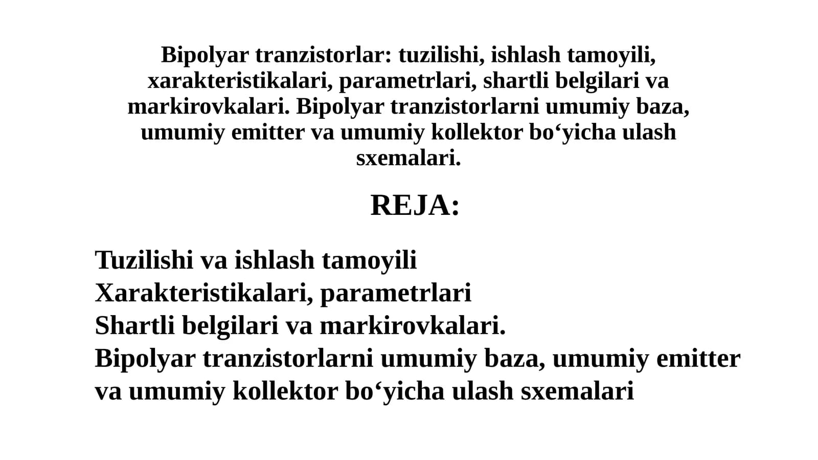 Bipolyar tranzistorlar