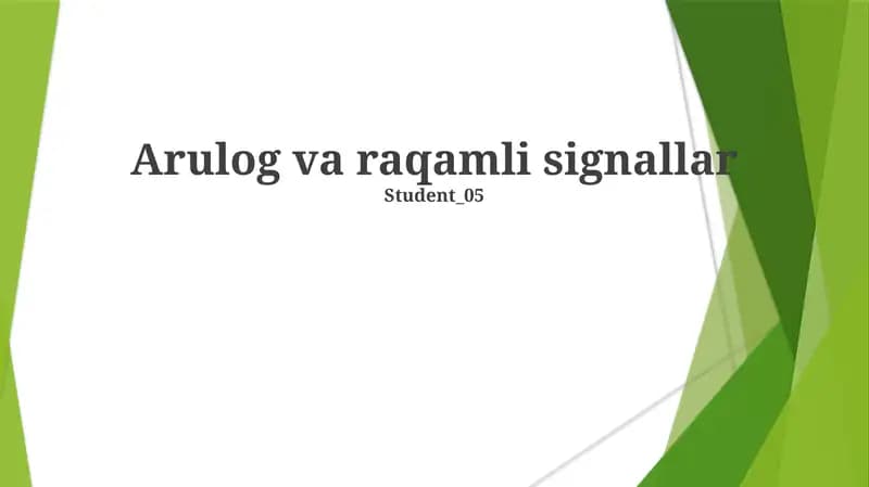 Arulog va raqamli signallar