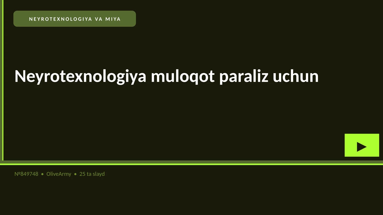 NEYROTEXNOLOGIYA VA MIYA