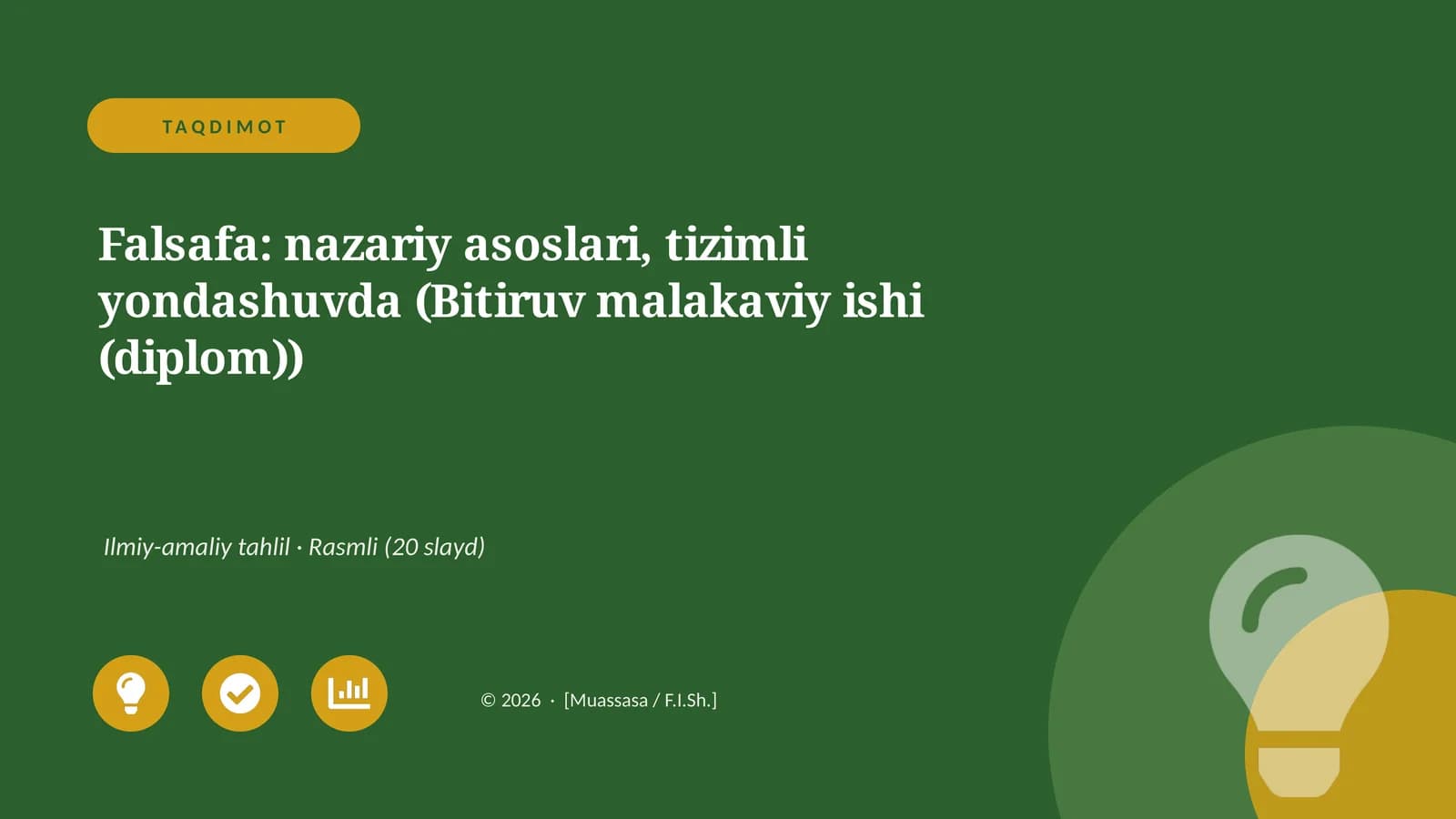 Falsafa: nazariy asoslari, tizimli yondashuvda (Bitiruv malakaviy ishi (diplom))