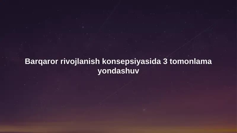 Barqaror rivojlanish konsepsiyasi