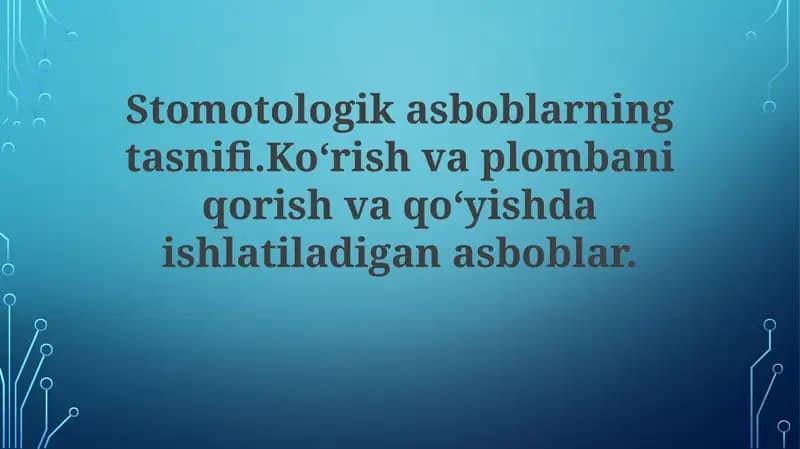 Tekshiruv asboblari