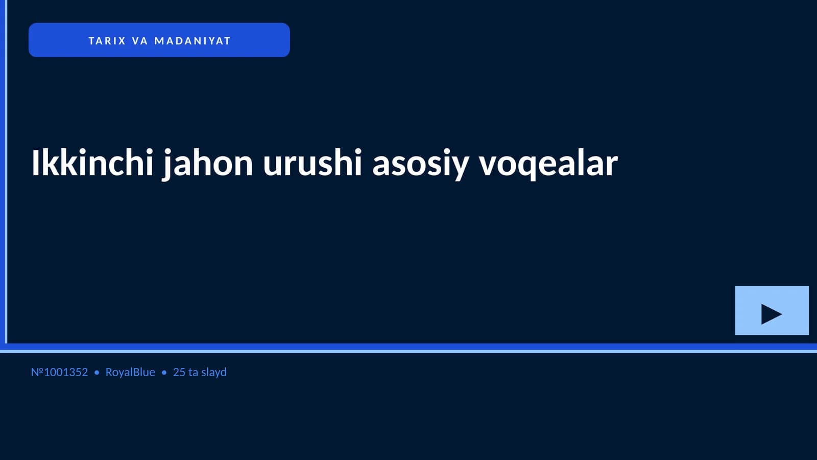 Ikkinchi jahon urushi asosiy voqealar
