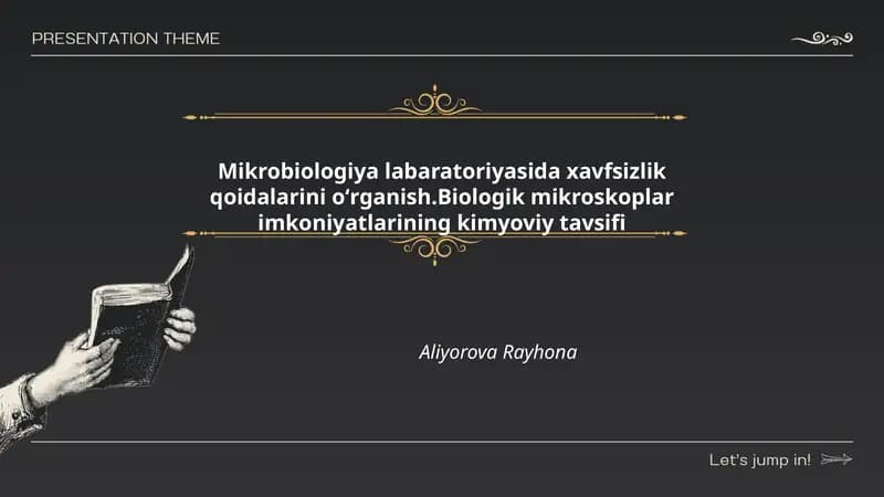Mikrobiologiya labaratoriyasida xavfsizlik qoidalarini oʻrganish