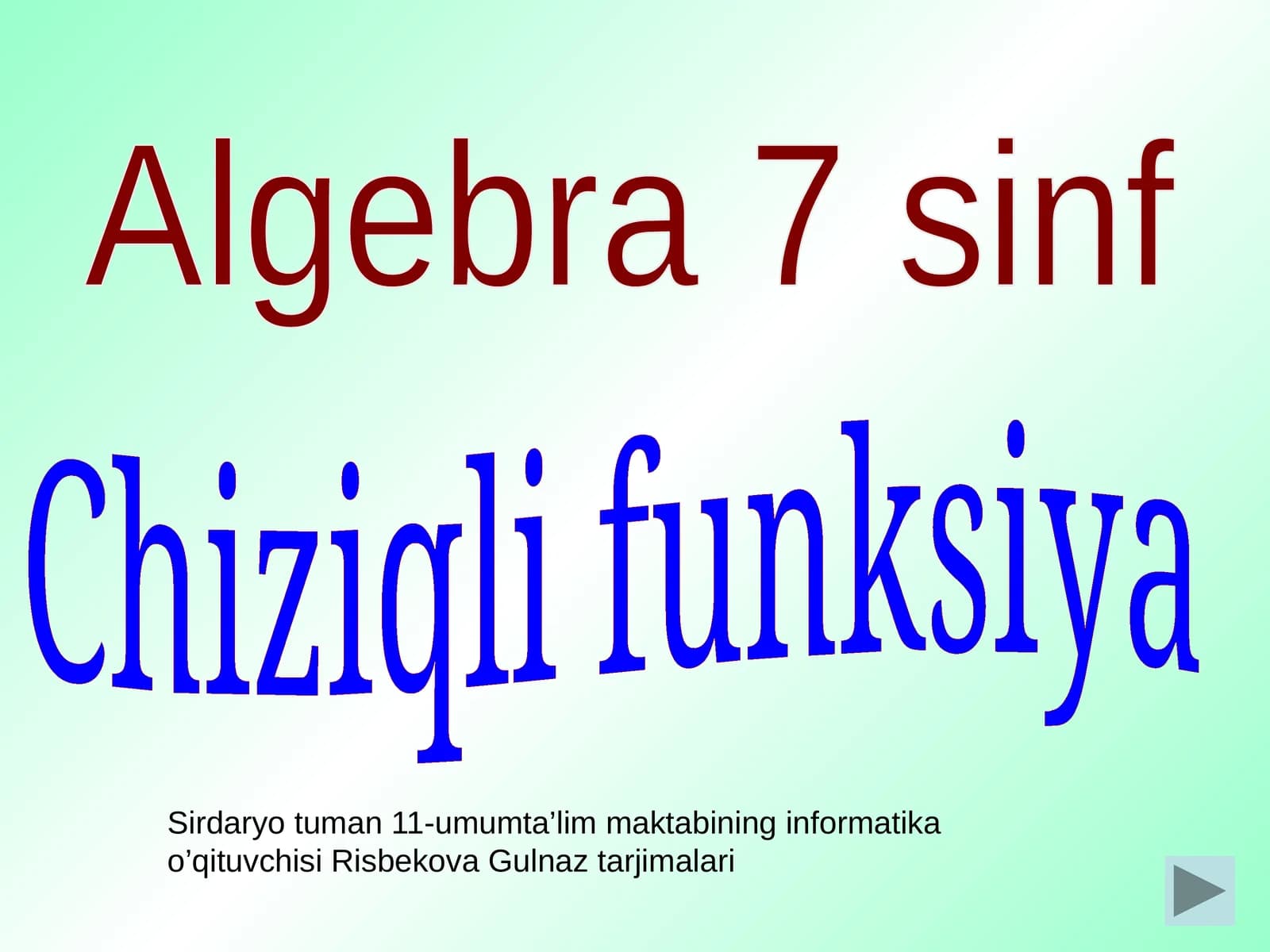 Chiziqlifunksiya