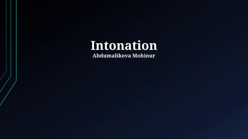 Intonation