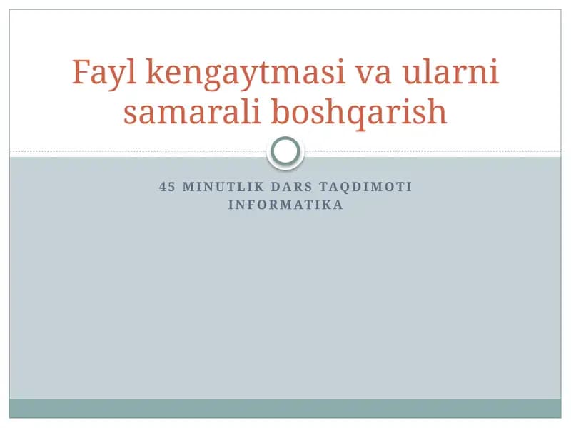 45 minutlik dars taqdimoti