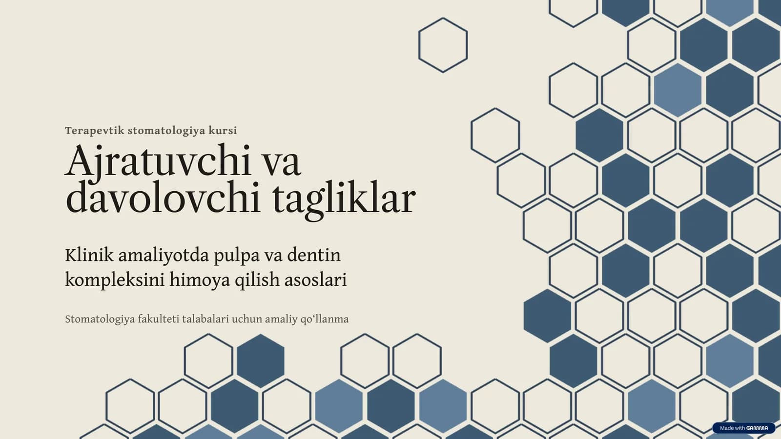 Terapevtik stomatologiya kursi