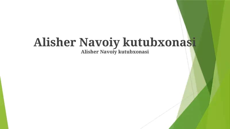 Alisher Navoiy kutubxonasi
