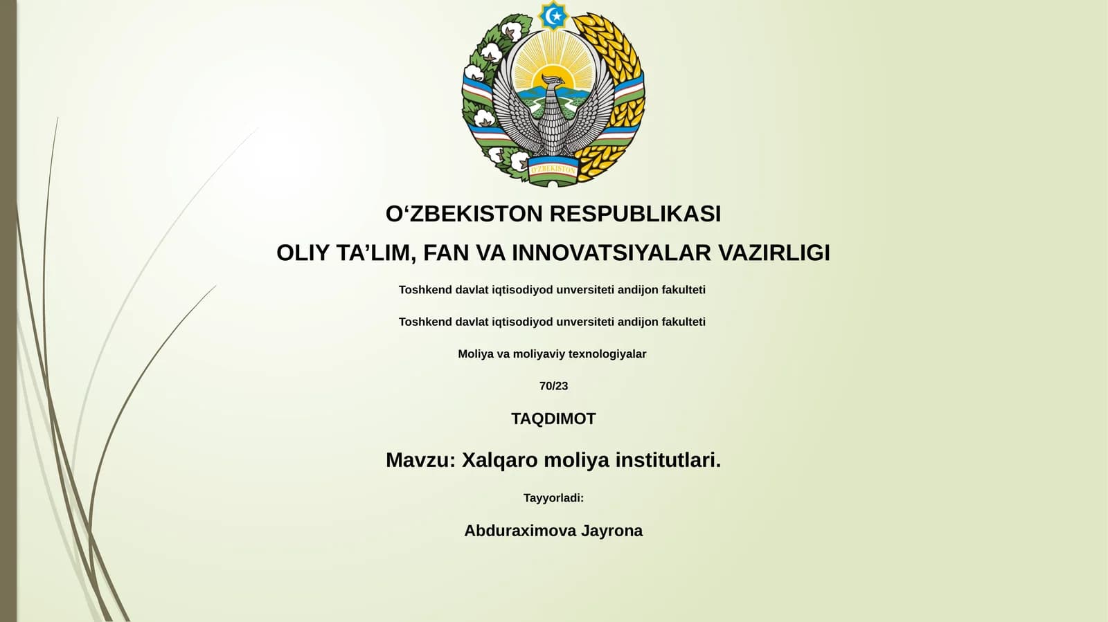 Xalqaro moliya institutlari
