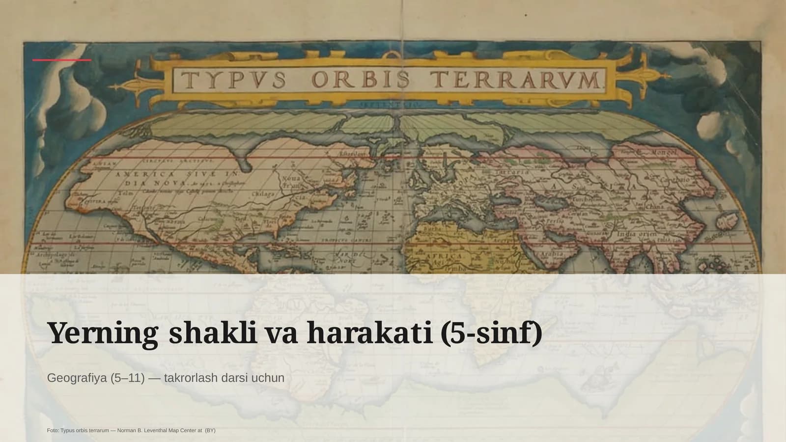 Yerning shakli va harakati (5-sinf)
