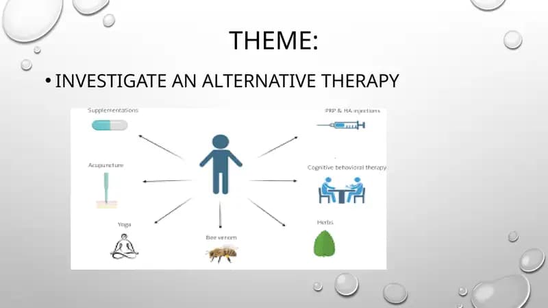 INVESTIGATE AN ALTERNATIVE THERAPY