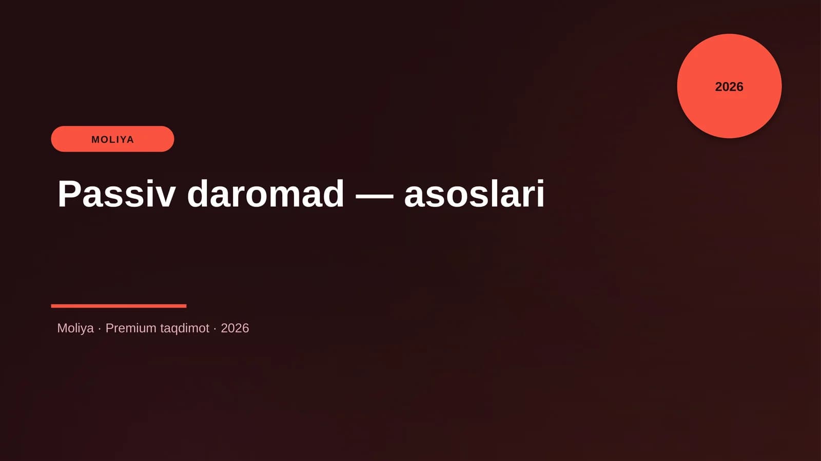 Passiv daromad — asoslari