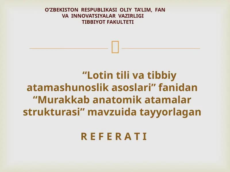 Murakkab anatomikatamalar strukturasi