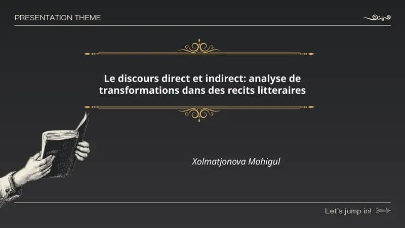 Le discours direct et indirect: analyse de transformations dans des recits litteraires