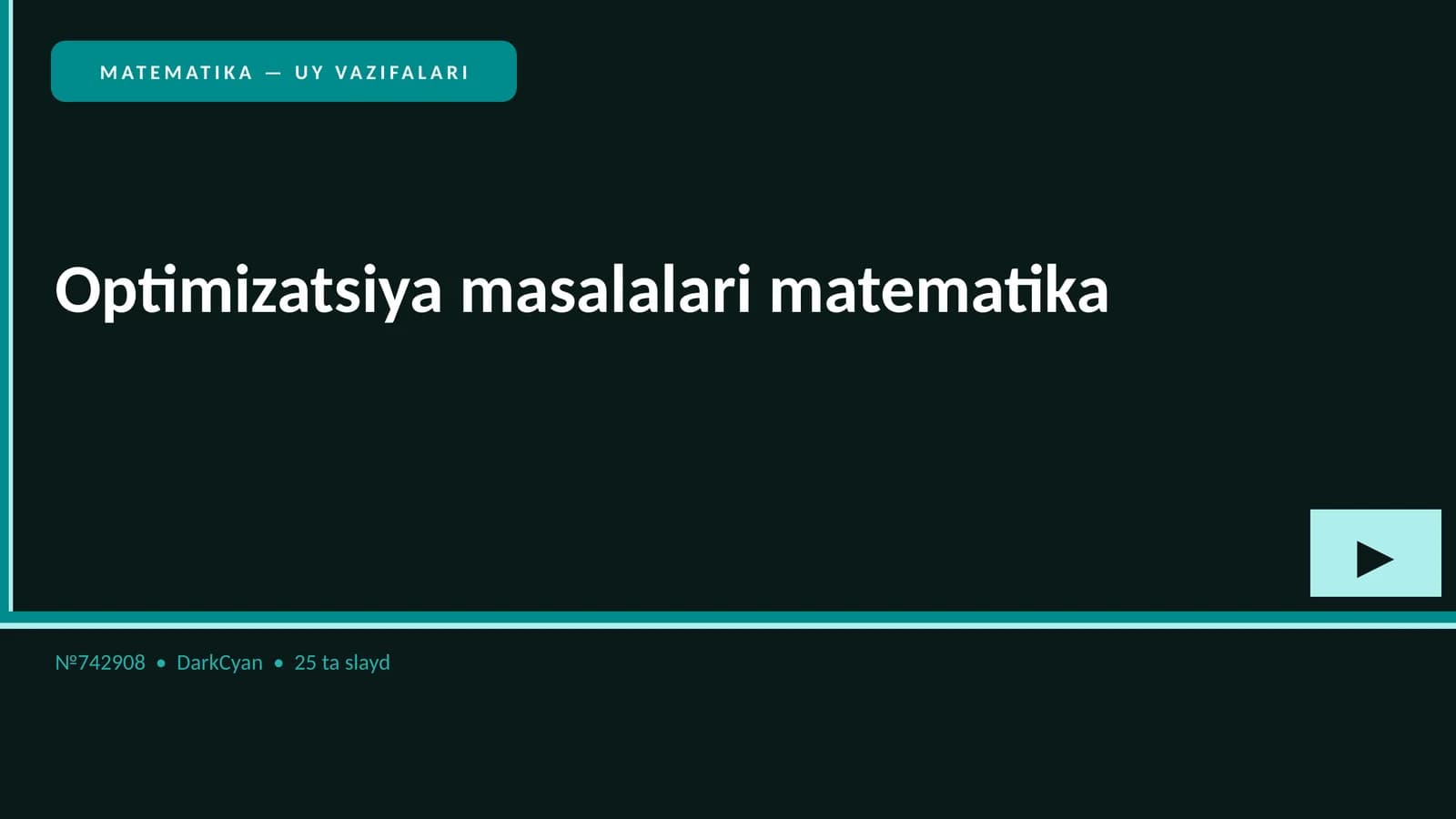 Optimizatsiya masalalari matematika